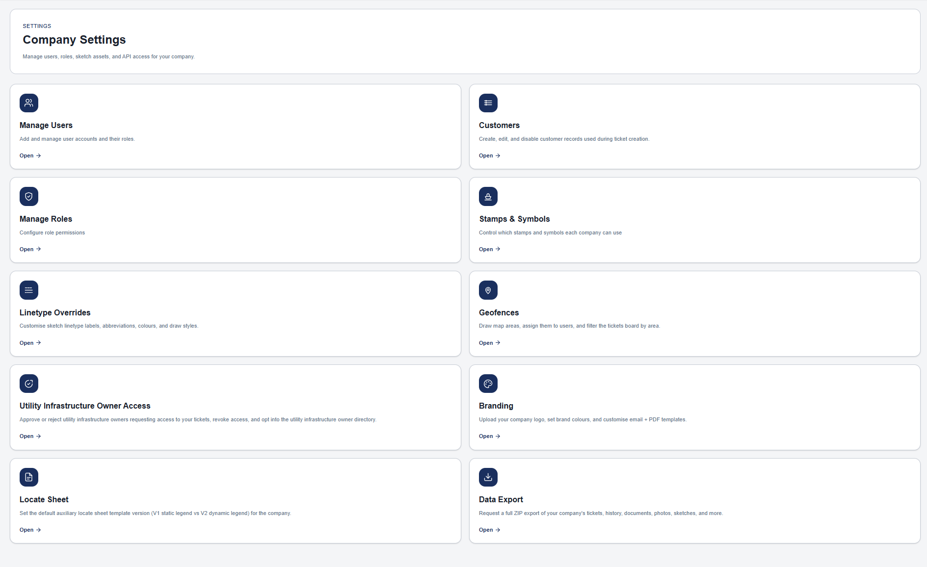 Utility owner portal and share grants